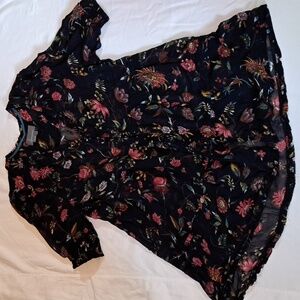 Anthropology Beautiful Sheer Boho Tunic with Sweet Ruffled Trim